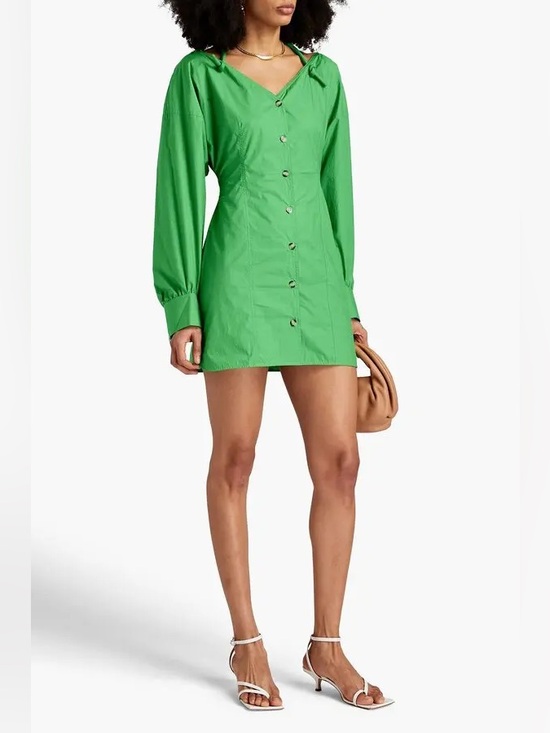 Nanushka Dresses & Skirts - Nanushka Alyssa Button Front Long Sleeve Mini Dress , sz : XL